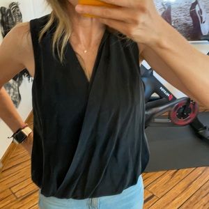 With Tags Never Worn XS Splendid Black Silk Blouse